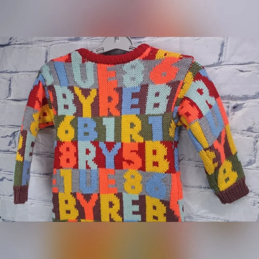 Burberry Children Kids Girls Sweater Dress Alphabet Knit Italy Size 4(US)